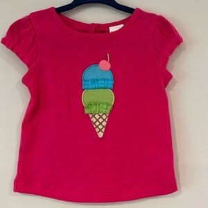GYMBOREE NWOT Infant 3-6mo Short Sleeve Dress Tunic Ice Cream Pink Embroidered